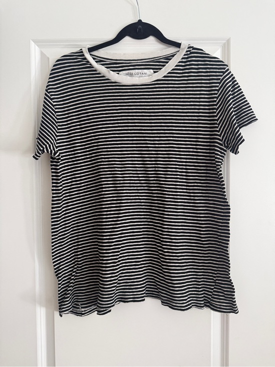 Nili Lotan Tops - NWT Nili Lotan Brady Tee Shirt Dark Navy White Stripe 100% Cotton USA -Size S